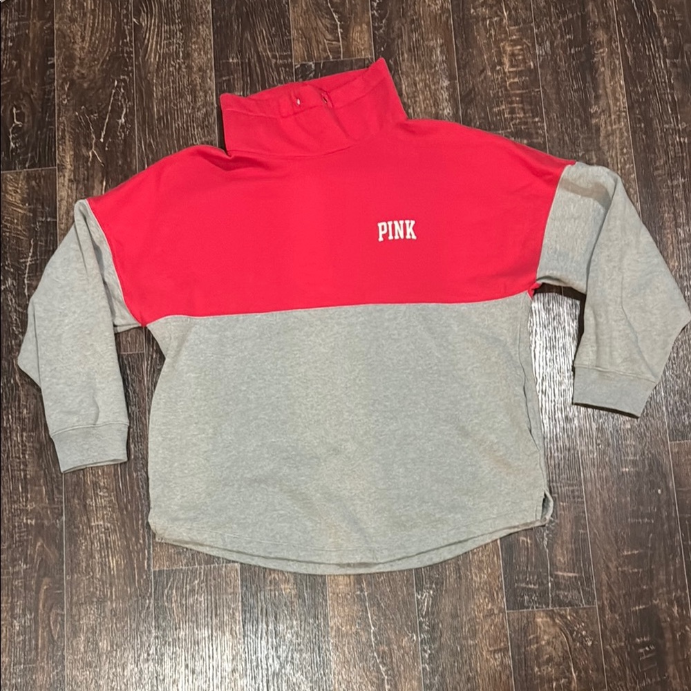 Red and Gray PINK Pullover Sweatshirt - Medium